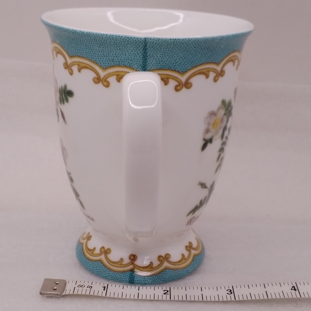 Kent Pottery Rosa Candolleana Elegans MUG White Flowers Pedestal 8 oz Cup - Picture 4 of 11